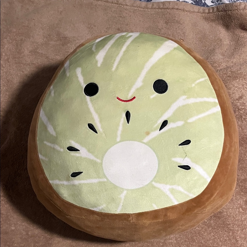 Squishmallows Green and Brown Kiwi Pillow